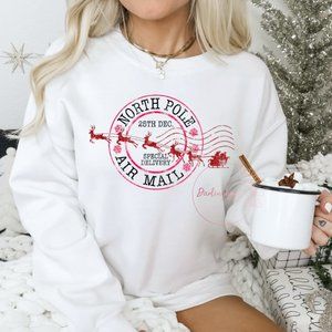 North Pole Air Mail Unisex Graphic Crew Neck Sweatshirt